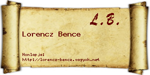 Lorencz Bence névjegykártya